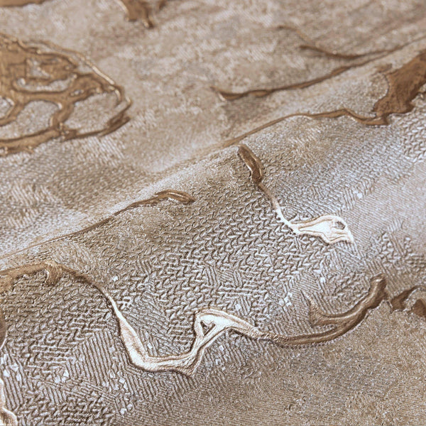 Luxury Brown Abstract Marble 3D Embossed Wallpaper, Industrial Non-Woven Wall Covering, 41.7"W x 614"H, Washable Removable fo