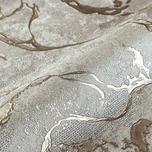 Luxury Copper Abstract Marble 3D Embossed Wallpaper, Contemporary Non-Woven Wall Covering, 41.7"W x 614"H, Washable Removable