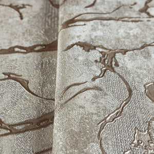 Luxury Copper Abstract Marble 3D Embossed Wallpaper, Contemporary Non-Woven Wall Covering, 41.7"W x 614"H, Washable Removable
