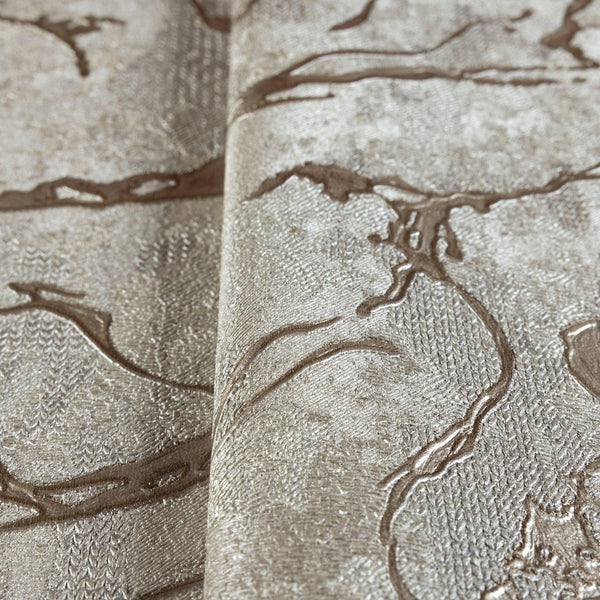 Luxury Copper Abstract Marble 3D Embossed Wallpaper, Contemporary Non-Woven Wall Covering, 41.7"W x 614"H, Washable Removable
