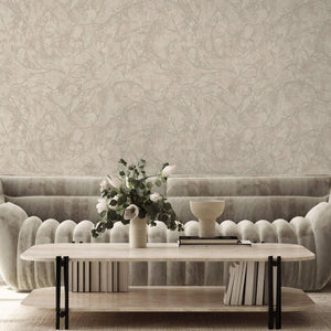 Luxury Beige Abstract Marble 3D Embossed Wallpaper, Farmhouse Non-Woven Wall Covering, 41.7"W x 614"H, Washable Removable for