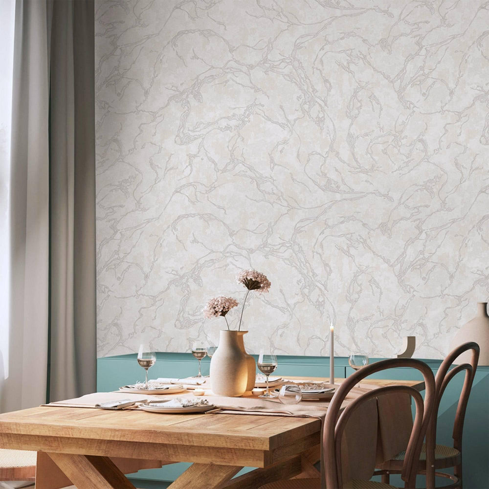 Luxury Metallic Abstract Marble 3D Embossed Wallpaper, Boho Non-Woven Wall Covering, 41.7"W x 614"H, Washable Removable for L