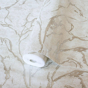 Luxury Metallic Abstract Marble 3D Embossed Wallpaper, Boho Non-Woven Wall Covering, 41.7"W x 614"H, Washable Removable for L