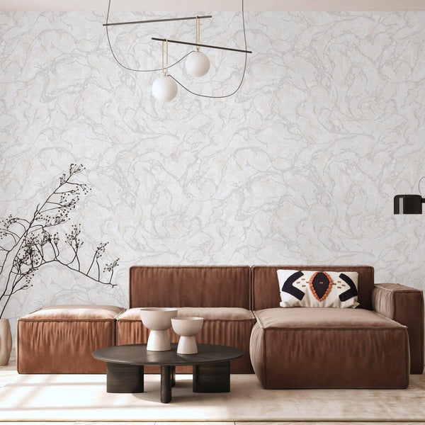 Luxury Metallic Abstract Marble 3D Embossed Wallpaper, Boho Non-Woven Wall Covering, 41.7"W x 614"H, Washable Removable for L