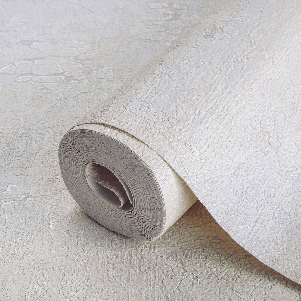 Luxury Ivory Textured Embossed 3D Embossed Wallpaper, Modern Non-Woven Wall Covering, 41.7"W x 398"H, Washable Removable for 