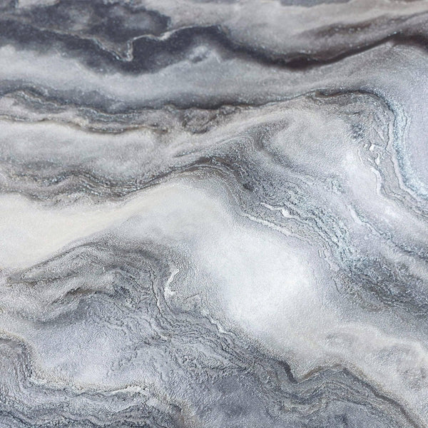 Luxury Gray Marble Textured Wallpaper, Coastal Non-Woven Wall Covering, 41.7"W x 614"H, Washable Removable for Living Room Be
