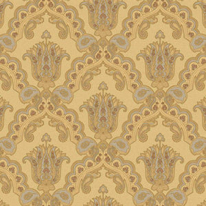 Luxury Gold Damask Textured Wallpaper, Modern Non-Woven Wall Covering, 41.7"W x 614"H, Washable Removable for Living Room Bed