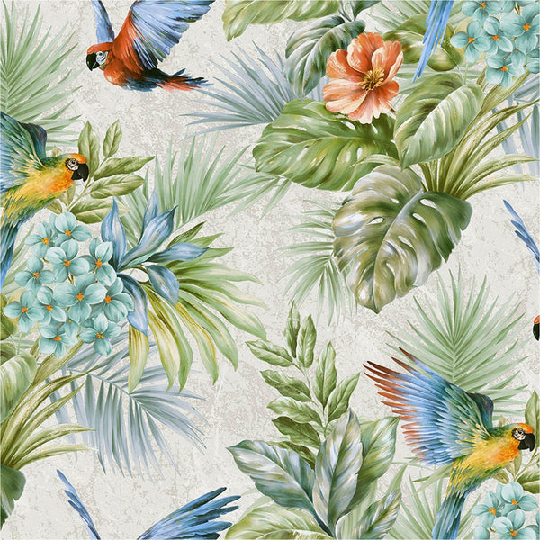 Luxury Blue Bird Birds 3D Embossed Wallpaper, Coastal Non-Woven Wall Covering, 41.7"W x 614"H, Washable Removable for Living 