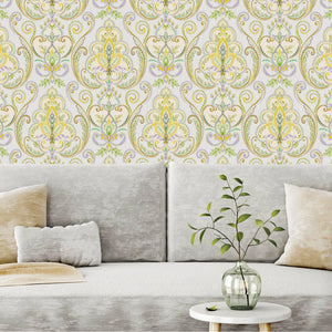 Luxury Green Damask Textured 3D Embossed Wallpaper, Victorian Non-Woven Wall Covering, 41.7"W x 614"H, Washable Removable for
