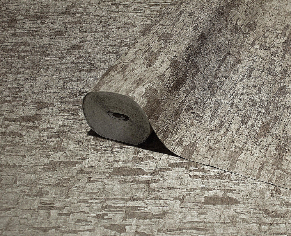 Luxury Gray Textured Embossed 3D Embossed Wallpaper, Farmhouse Non-Woven Wall Covering, 41.7"W x 614"H, Washable Removable fo