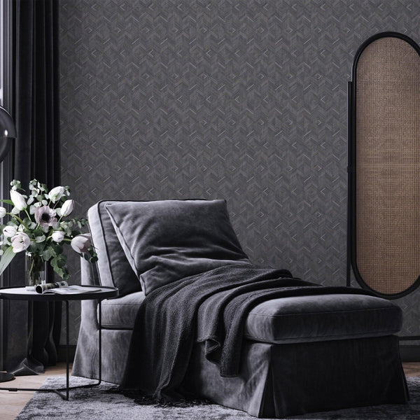 Luxury Neutral Geometric Textured Wallpaper, Traditional Non-Woven Wall Covering, 41.7"W x 614"H, Washable Removable for Livi