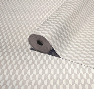Luxury Gray Geometric Textured Wallpaper, Contemporary Non-Woven Wall Covering, 41.7"W x 614"H, Washable Removable for Living