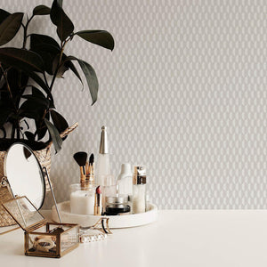 Luxury Gray Geometric Textured Wallpaper, Contemporary Non-Woven Wall Covering, 41.7"W x 614"H, Washable Removable for Living