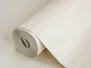 Luxury White Fabric Textured Wallpaper, Traditional Non-Woven Wall Covering, 41.7"W x 614"H, Washable Removable for Living Ro