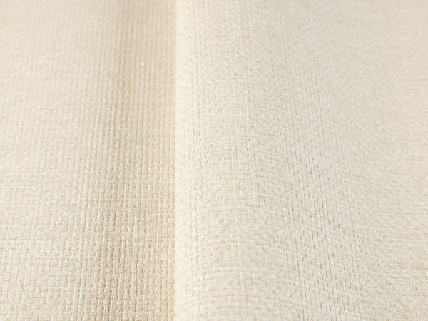Luxury White Fabric Textured Wallpaper, Traditional Non-Woven Wall Covering, 41.7"W x 614"H, Washable Removable for Living Ro