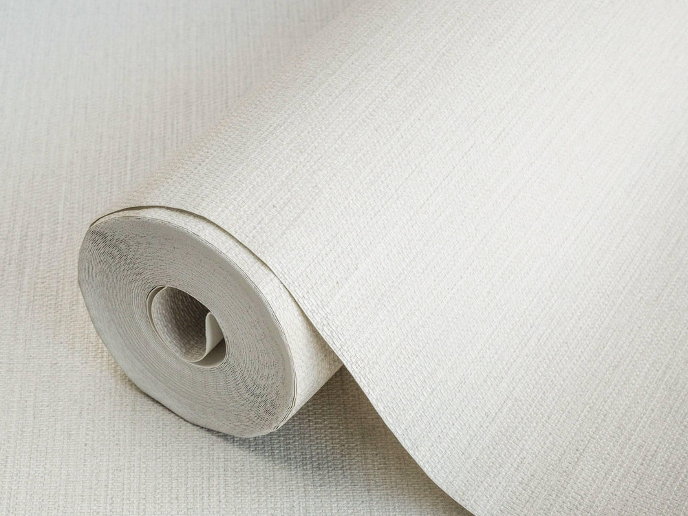 Luxury White Textured Wallpaper, Coastal Non-Woven Wall Covering, 41.7"W x 614"H, Washable Removable for Living Room Bedroom 