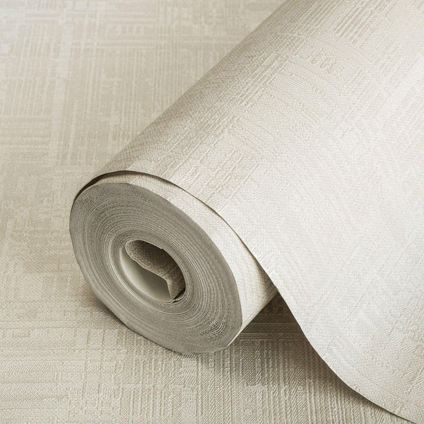 Luxury White Abstract Geometric 3D Embossed Wallpaper, Modern Non-Woven Wall Covering, 41.7"W x 614"H, Washable Removable for