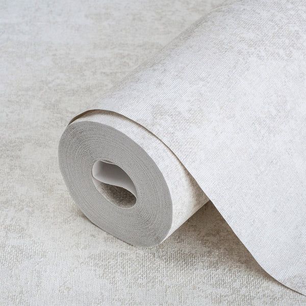 Luxury White Abstract Distressed Textured Wallpaper, Coastal Non-Woven Wall Covering, 41.7"W x 614"H, Washable Removable for 