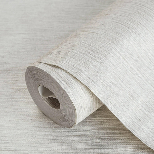 Luxury White Abstract Striped Textured Wallpaper, Coastal Non-Woven Wall Covering, 41.7"W x 614"H, Washable Removable for Liv