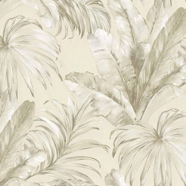 Luxury Ivory Leaves Textured Wallpaper, Scandinavian Non-Woven Wall Covering, 41.7"W x 398"H, Washable Removable for Living R
