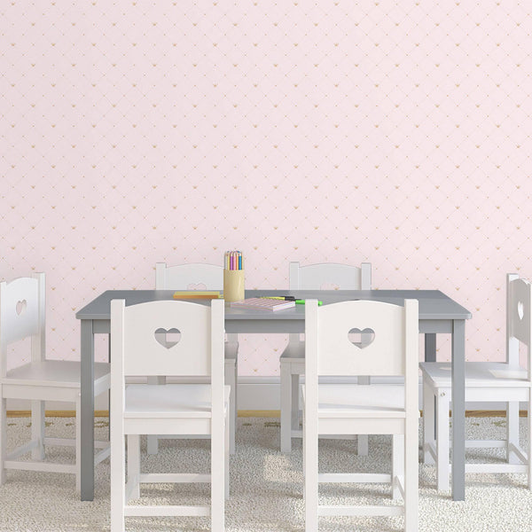 Luxury Pink Textured Wallpaper, Premium Non-Woven Wall Covering, 41.7"W x 614"H, Washable Removable for Living Room Bedroom A