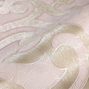 Luxury Pink Trellis Damask Wallpaper, Glam Non-Woven Wall Covering, 41.7"W x 398"H, Washable Removable for Living Room Bedroo