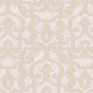 Luxury Pink Trellis Damask Wallpaper, Glam Non-Woven Wall Covering, 41.7"W x 398"H, Washable Removable for Living Room Bedroo