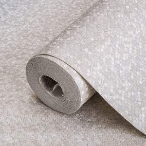 Luxury Beige Textured Embossed 3D Embossed Wallpaper, Premium Non-Woven Wall Covering, 41.7"W x 398"H, Washable Removable for