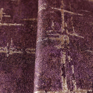Luxury Purple Abstract Geometric 3D Embossed Wallpaper, Boho Non-Woven Wall Covering, 41.7"W x 398"H, Washable Removable for 