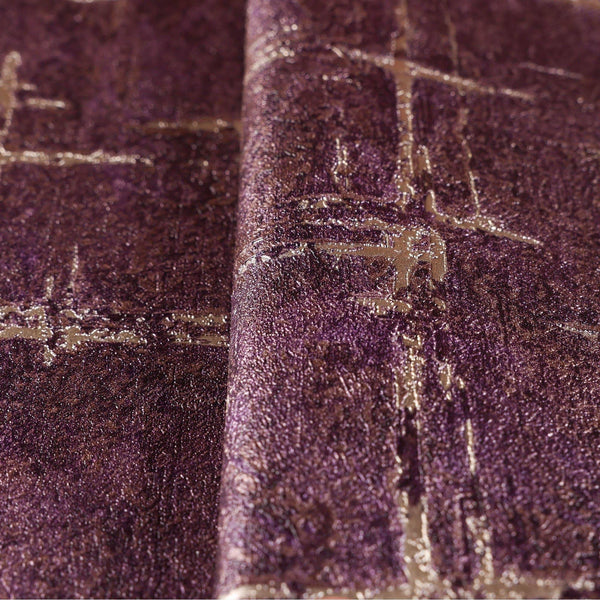 Luxury Purple Abstract Geometric 3D Embossed Wallpaper, Boho Non-Woven Wall Covering, 41.7"W x 398"H, Washable Removable for 