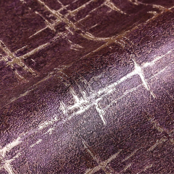 Luxury Purple Abstract Geometric 3D Embossed Wallpaper, Boho Non-Woven Wall Covering, 41.7"W x 398"H, Washable Removable for 