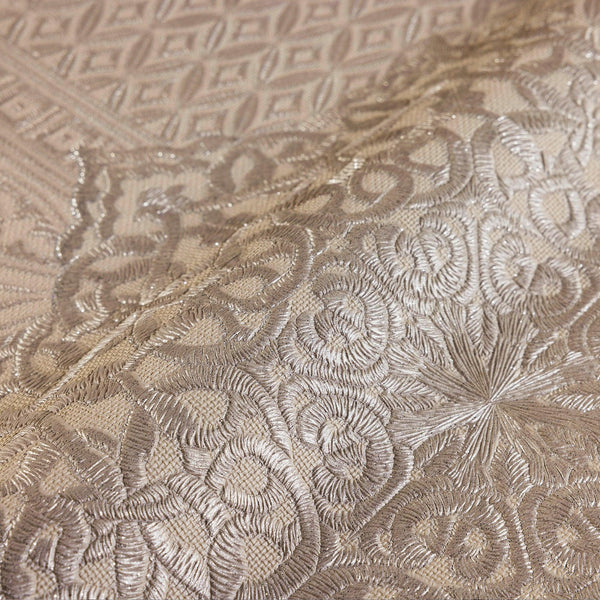 Luxury Beige Abstract Damask 3D Embossed Wallpaper, Traditional Non-Woven Wall Covering, 41.7"W x 398"H, Washable Removable f