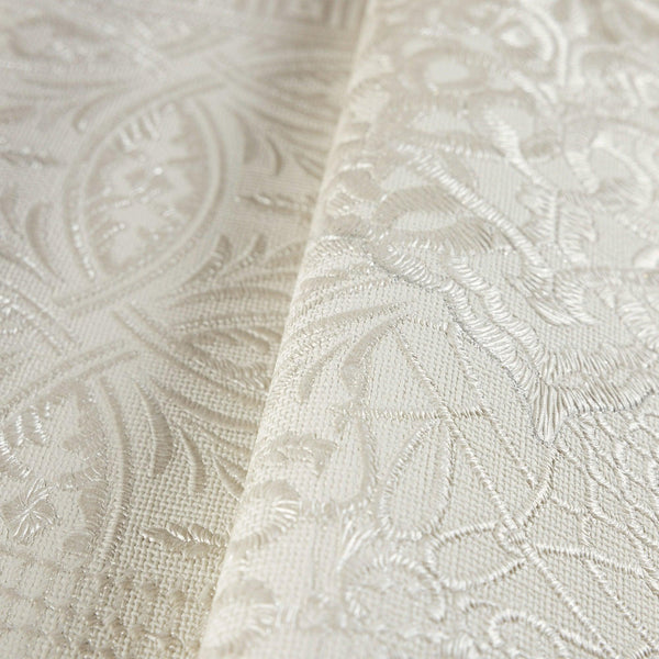Luxury Cream Abstract Damask 3D Embossed Wallpaper, Boho Non-Woven Wall Covering, 41.7"W x 398"H, Washable Removable for Livi