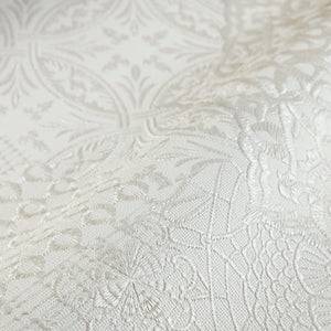 Luxury Cream Abstract Damask 3D Embossed Wallpaper, Boho Non-Woven Wall Covering, 41.7"W x 398"H, Washable Removable for Livi