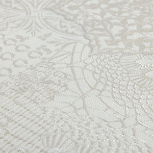 Luxury Cream Abstract Damask 3D Embossed Wallpaper, Boho Non-Woven Wall Covering, 41.7"W x 398"H, Washable Removable for Livi