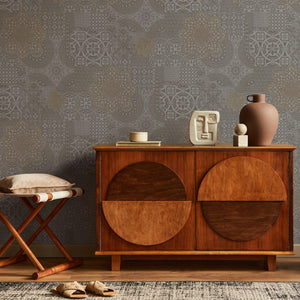 Luxury Brown Abstract Damask 3D Embossed Wallpaper, Rustic Non-Woven Wall Covering, 41.7"W x 398"H, Washable Removable for Li