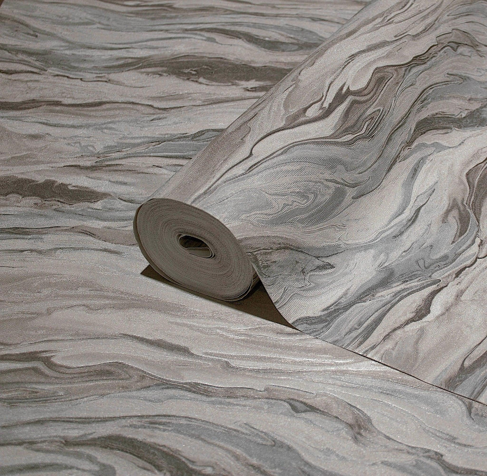 Luxury Brown Marble Stone 3D Embossed Wallpaper, Modern Non-Woven Wall Covering, 41.7"W x 614"H, Washable Removable for Livin