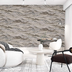 Luxury Brown Marble Stone 3D Embossed Wallpaper, Modern Non-Woven Wall Covering, 41.7"W x 614"H, Washable Removable for Livin