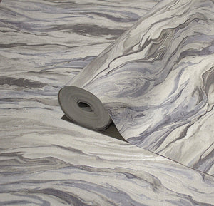 Luxury Blue Marble Stone 3D Embossed Wallpaper, Contemporary Non-Woven Wall Covering, 41.7"W x 614"H, Washable Removable for 