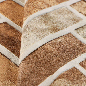 Luxury Beige Chevron Stone Textured Wallpaper, Rustic Non-Woven Wall Covering, 41.7"W x 398"H, Washable Removable for Living 