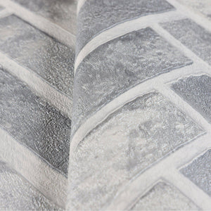 Luxury Gray Chevron Stone Textured Wallpaper, Coastal Non-Woven Wall Covering, 41.7"W x 398"H, Washable Removable for Living 