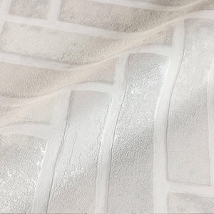 Luxury Ivory Chevron Stone Textured Wallpaper, Farmhouse Non-Woven Wall Covering, 41.7"W x 398"H, Washable Removable for Livi
