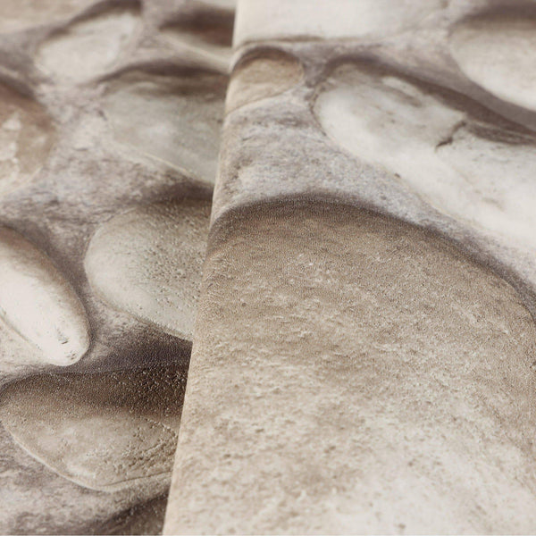 Luxury Beige Stone Embossed 3D Embossed Wallpaper, Boho Non-Woven Wall Covering, 41.7"W x 398"H, Washable Removable for Livin