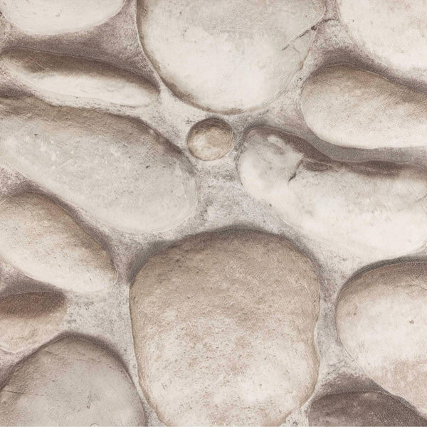 Luxury Beige Stone Embossed 3D Embossed Wallpaper, Boho Non-Woven Wall Covering, 41.7"W x 398"H, Washable Removable for Livin