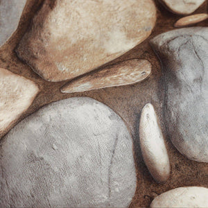 Luxury Brown Stone Embossed 3D Embossed Wallpaper, Lodge Non-Woven Wall Covering, 41.7"W x 398"H, Washable Removable for Livi