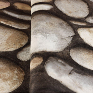 Luxury Beige Stone Embossed 3D Embossed Wallpaper, Farmhouse Non-Woven Wall Covering, 41.7"W x 398"H, Washable Removable for 