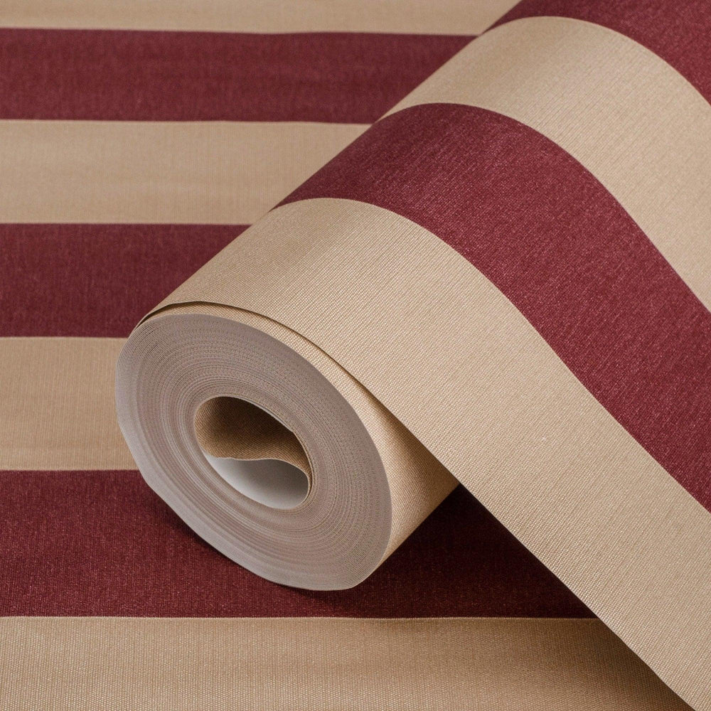 Luxury Red Striped Stripe Textured Wallpaper, Glam Non-Woven Wall Covering, 41.7"W x 614"H, Washable Removable for Living Roo