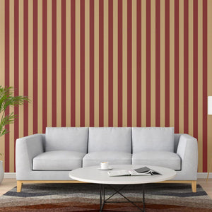 Luxury Red Striped Stripe Textured Wallpaper, Glam Non-Woven Wall Covering, 41.7"W x 614"H, Washable Removable for Living Roo