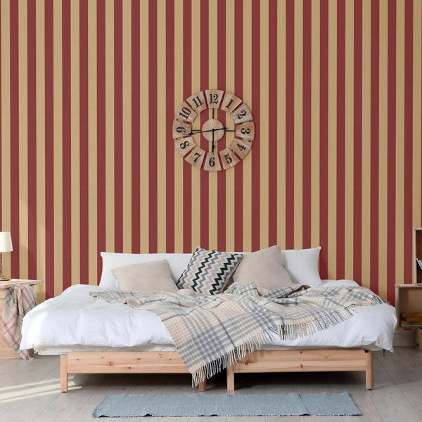 Luxury Red Striped Stripe Textured Wallpaper, Glam Non-Woven Wall Covering, 41.7"W x 614"H, Washable Removable for Living Roo