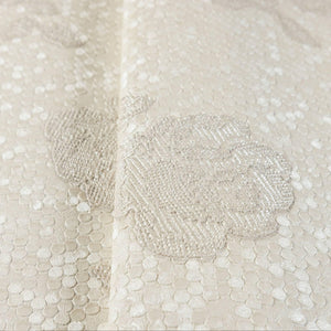 Luxury Ivory Textured Embossed 3D Embossed Wallpaper, Premium Non-Woven Wall Covering, 41.7"W x 398"H, Washable Removable for